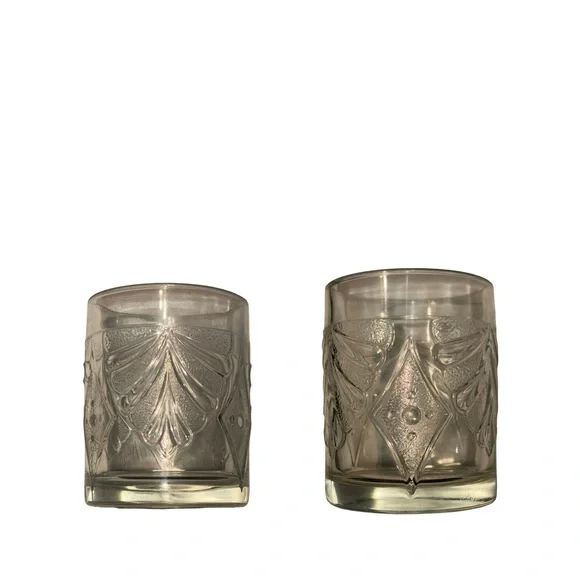 Martha Stewart Set of 6 Everyday Use Fan Diamond Round Clear Glasses - Picture 3 of 16